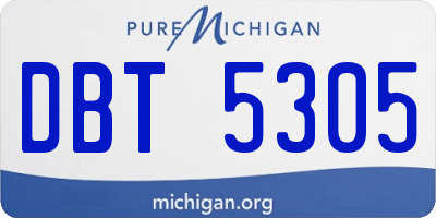 MI license plate DBT5305