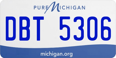 MI license plate DBT5306