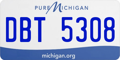 MI license plate DBT5308