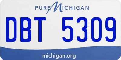 MI license plate DBT5309