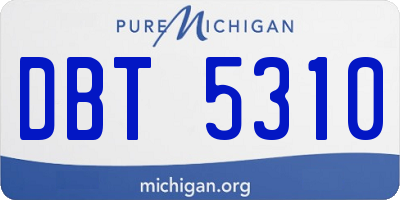 MI license plate DBT5310