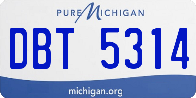 MI license plate DBT5314