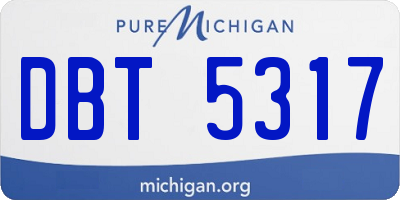 MI license plate DBT5317