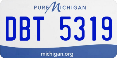 MI license plate DBT5319