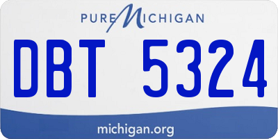 MI license plate DBT5324