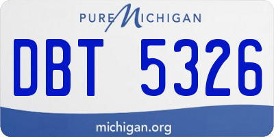MI license plate DBT5326