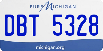 MI license plate DBT5328