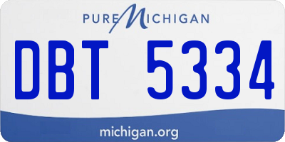 MI license plate DBT5334