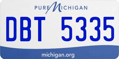 MI license plate DBT5335