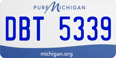 MI license plate DBT5339