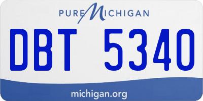 MI license plate DBT5340