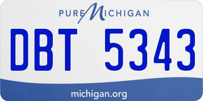 MI license plate DBT5343