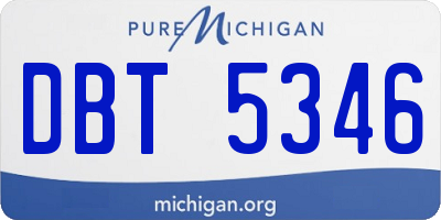 MI license plate DBT5346