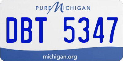 MI license plate DBT5347