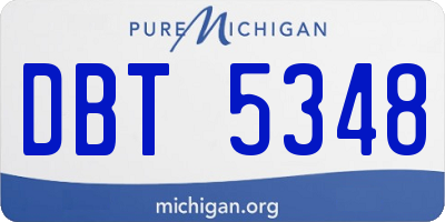 MI license plate DBT5348