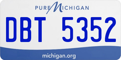 MI license plate DBT5352