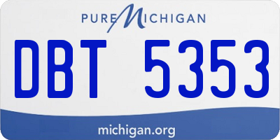 MI license plate DBT5353