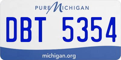 MI license plate DBT5354
