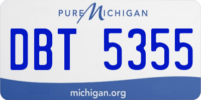 MI license plate DBT5355