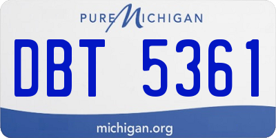 MI license plate DBT5361