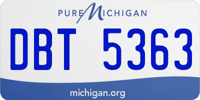 MI license plate DBT5363