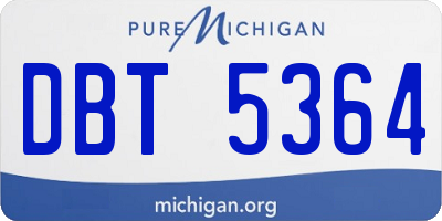 MI license plate DBT5364
