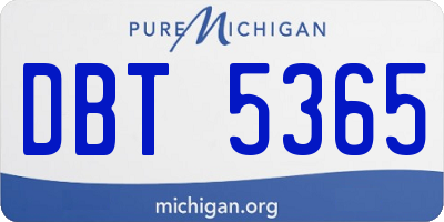 MI license plate DBT5365