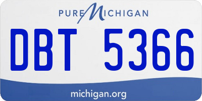 MI license plate DBT5366
