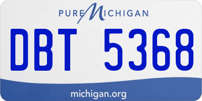 MI license plate DBT5368