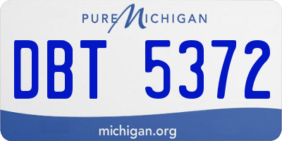 MI license plate DBT5372