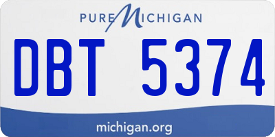 MI license plate DBT5374