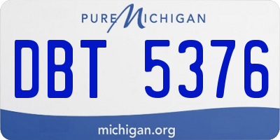 MI license plate DBT5376