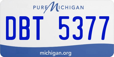 MI license plate DBT5377