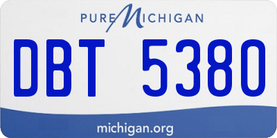 MI license plate DBT5380
