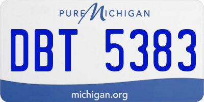 MI license plate DBT5383
