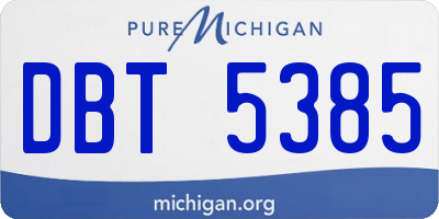 MI license plate DBT5385