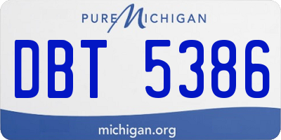 MI license plate DBT5386