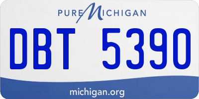 MI license plate DBT5390