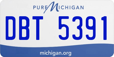 MI license plate DBT5391