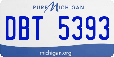 MI license plate DBT5393