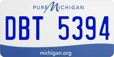 MI license plate DBT5394