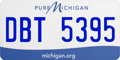 MI license plate DBT5395
