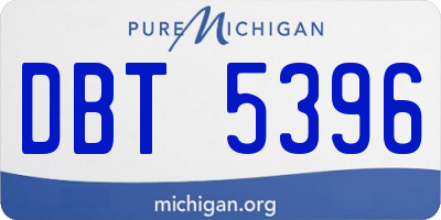 MI license plate DBT5396