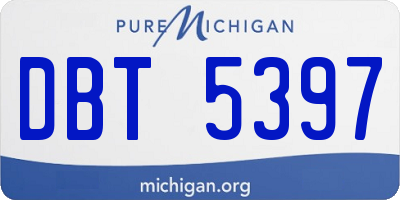 MI license plate DBT5397