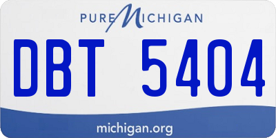MI license plate DBT5404