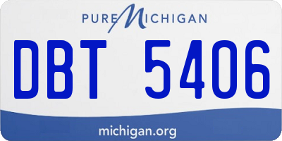 MI license plate DBT5406