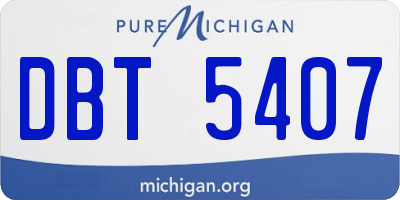 MI license plate DBT5407