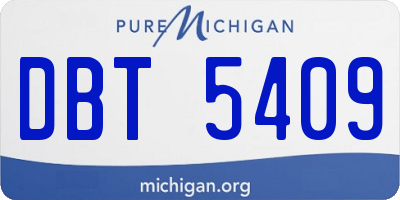 MI license plate DBT5409
