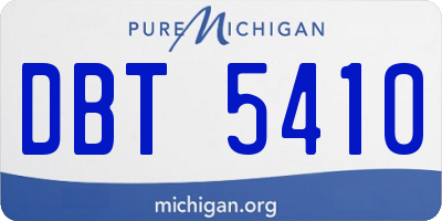 MI license plate DBT5410