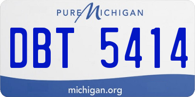 MI license plate DBT5414